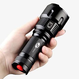 手握着手电筒