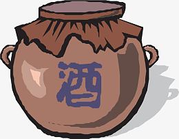 矢量手绘酒坛