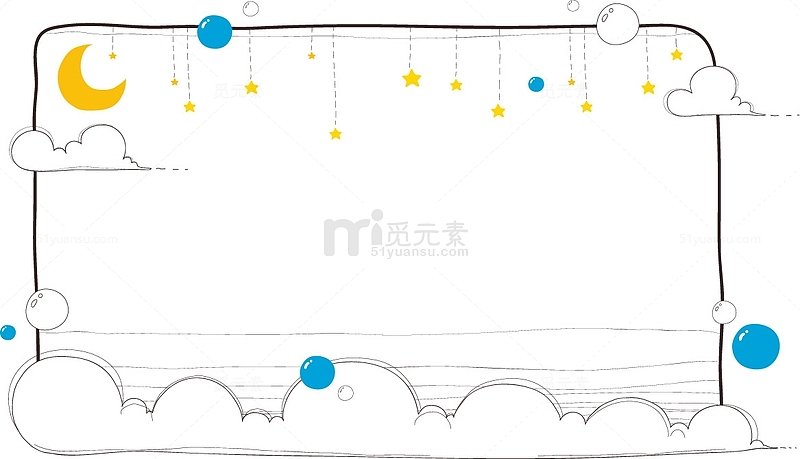 卡通手绘藤蔓边框
