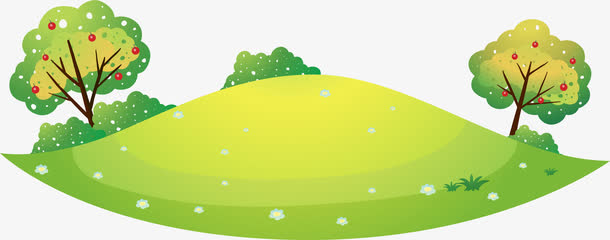 绿色卡通山丘免抠素材免费下载_觅元素51yuansu.com