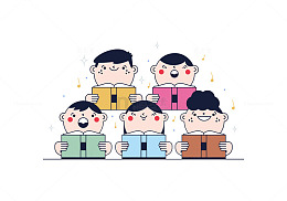 看书的学生们
