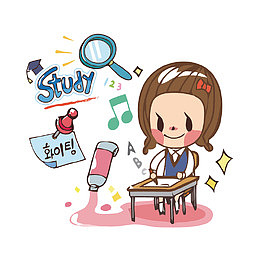 学习的小女孩