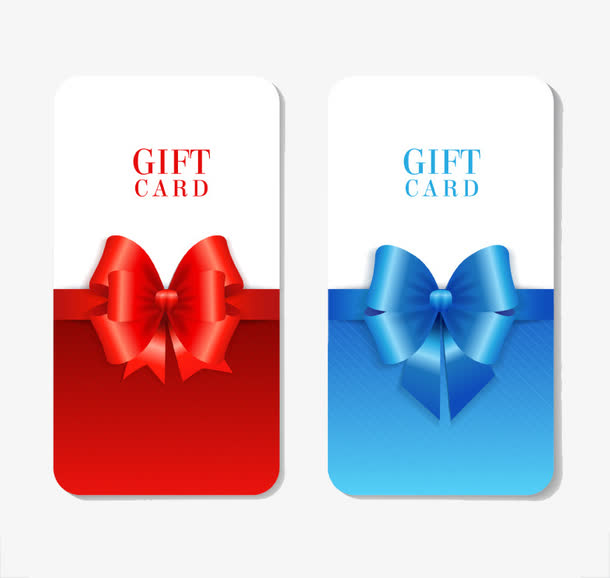 2款蝴蝶结礼品卡矢量素材