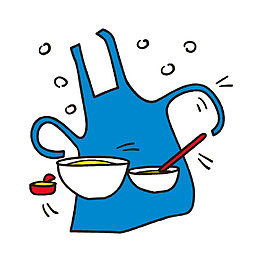 蓝色做饭围裙