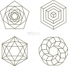 矢量手绘扁平图案视觉错觉