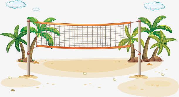 矢量沙滩排球场(3927x2141)png卡通海滩矢量图下载(2135x1302)aipng