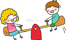 儿童节风格跷跷板