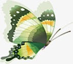 绿色卡通手绘插画蝴蝶