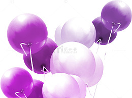 紫色气球效果卡通