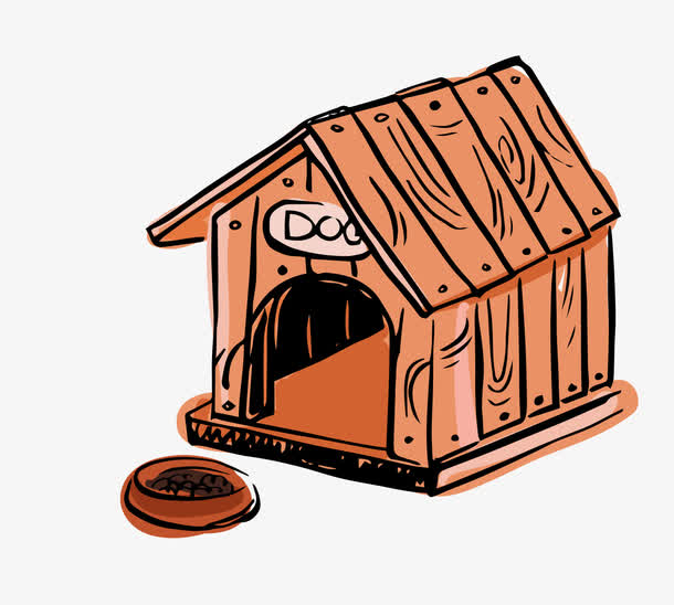 矢量卡通插画狗屋素材