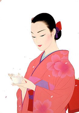 捧茶女人