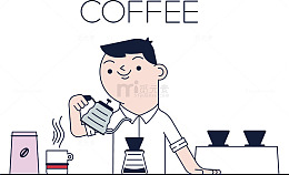 矢量办公室茶水间插画