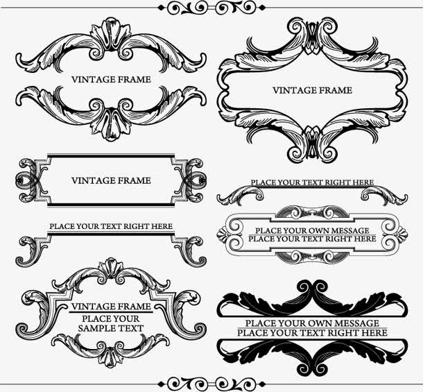 矢量欧式花纹边框