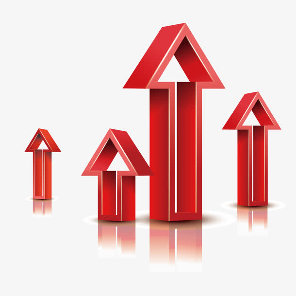 矢量向上红色箭头