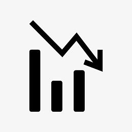 黑色线条走势下降股票曲线图标