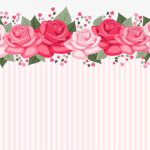 情人节卡片背景蔷薇花藤元素
