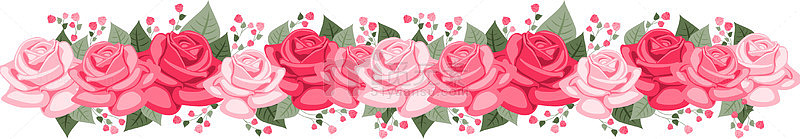 浪漫粉色玫瑰花分割线