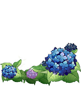 矢量绣球花腾边框