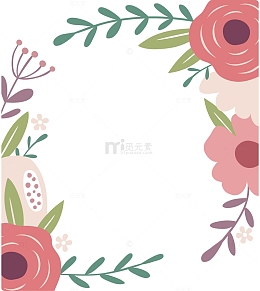 卡通手绘花贺卡边框