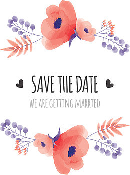 粉色紫色手绘花标签