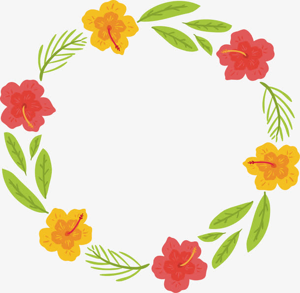 关键词 : 矢量png,彩色花朵,花朵装饰框,手绘花环,花藤边框,夏日边框