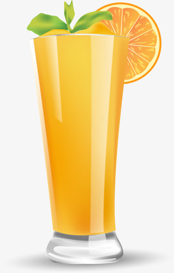 矢量手绘橙汁