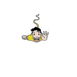 蹦极做超人飞行状的男孩素材