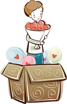 手捧玫瑰的男生