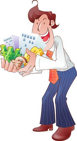手捧金钱男子矢量