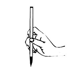 手握毛笔图片