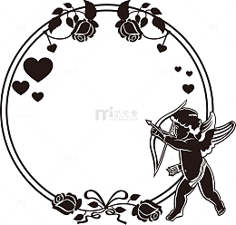 黑色简约圆圈植物