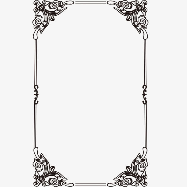 黑色花纹装饰边框素材