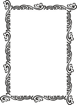 竖边框花纹卡通