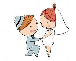 示爱求婚卡通人物
