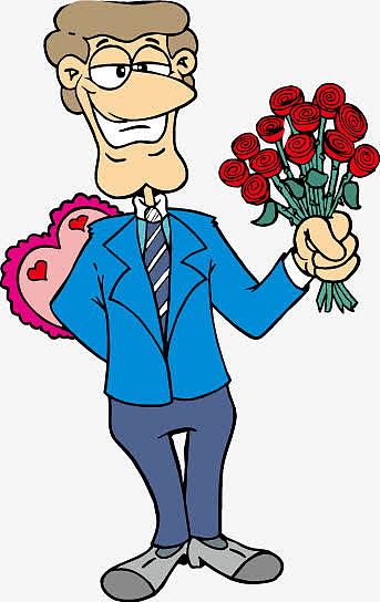 拿鲜花的人素材-拿鲜花的人图片元素-觅元素