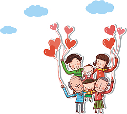 一家人插画矢量图