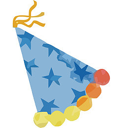 矢量蓝色生日帽素材