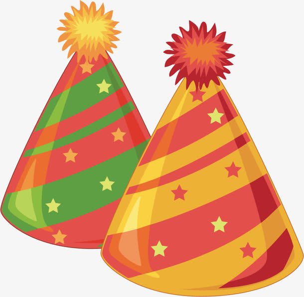 矢量手绘生日帽