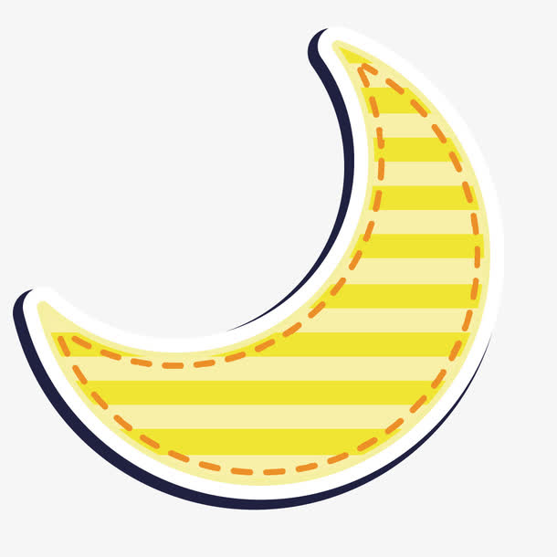 条纹月亮贴纸装饰