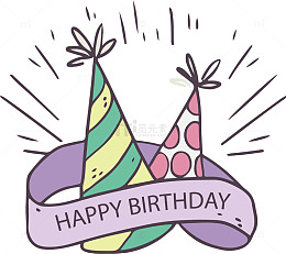 手绘彩色生日帽