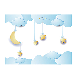 卡通童趣梦幻云朵背景装饰矢量图