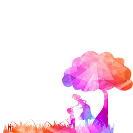 彩色现代海报剪影装饰