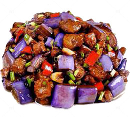 茄子炒肉免抠素材