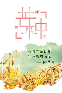 芒种二十四节气麦穗海报