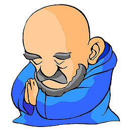 虔诚的和尚