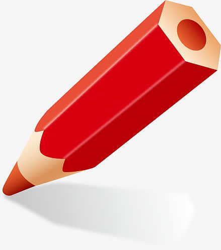 创意合成渐变质感红色的铅笔