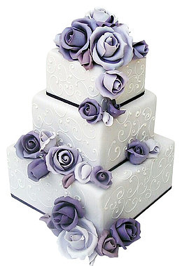 藕荷色玫瑰花蛋糕