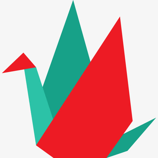 卡通绿色千纸鹤