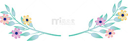 清新彩色花朵装饰图案