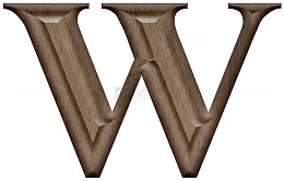 木质雕刻字母W